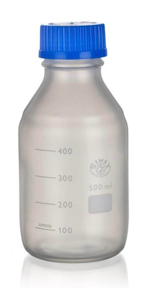 Bouteille de sécurité GL45 BLEU verre CLAIR