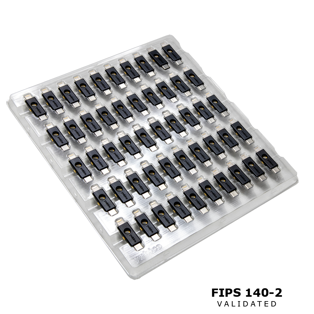 Rapid deployment tray of 50 Yubikeys